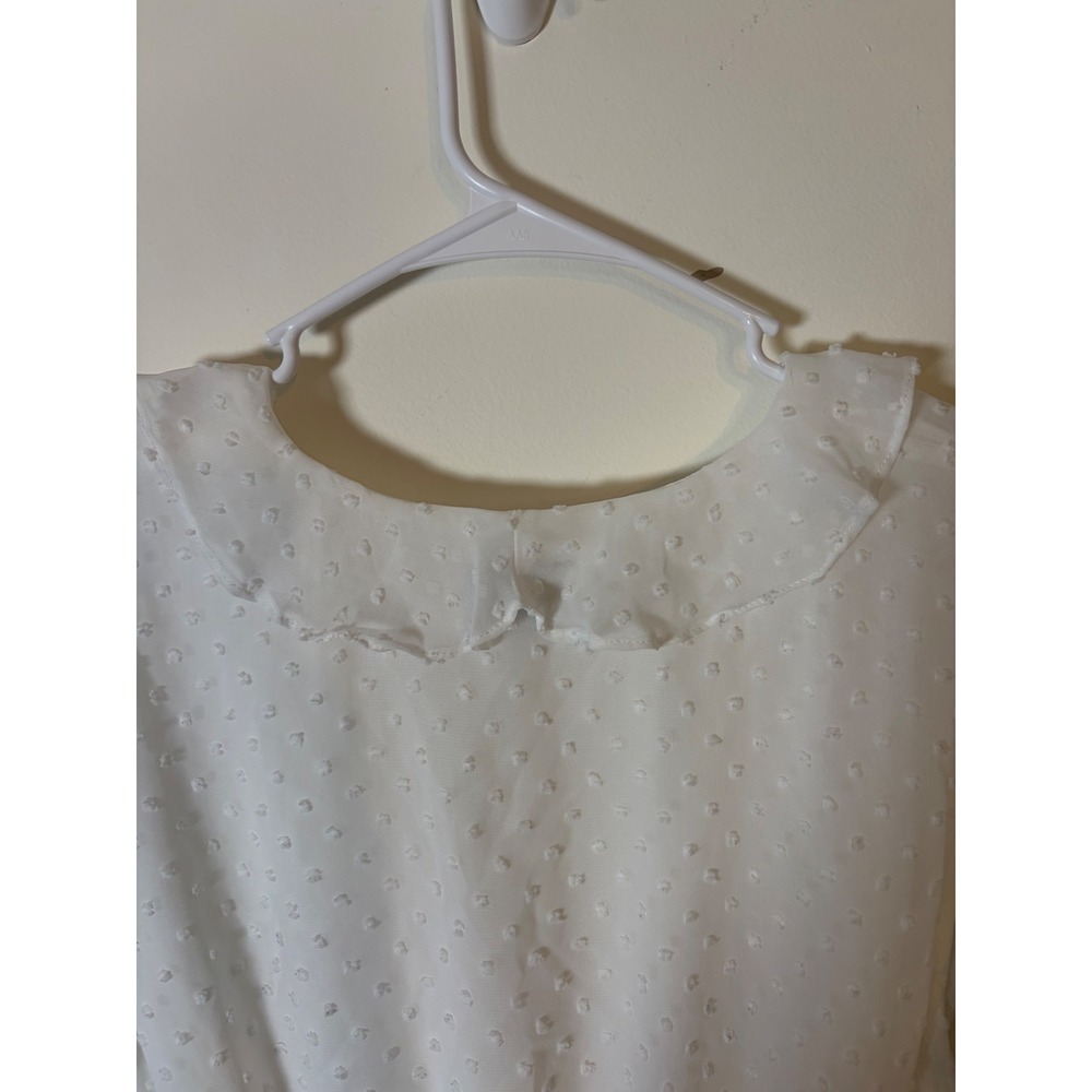 City Chic White Swiss Dot Ruffle Wrap Romper Flutter Sleeve Size M/18 - Picture 8 of 15